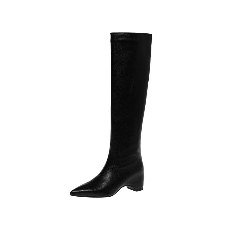 Karin Luna Hot-Selling Internal Height Increase Pointed Toe Straight-Leg Hot-Selling Long Boots