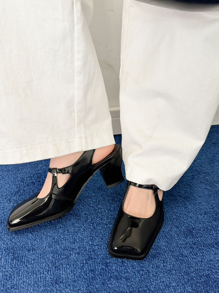 Karin Luna In Stock  Spot Goods  Rhinestone Small Square Toe Closed-Toe Sandals