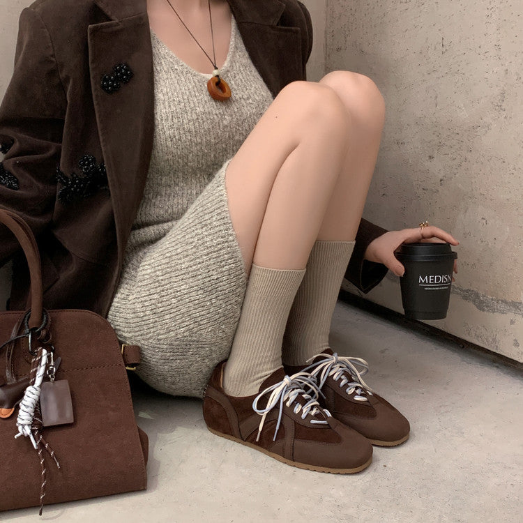 Karin Luna In Stock Spot Goods Casual Style Suede Lace-Up Height-Increasing Popular Single Shoes