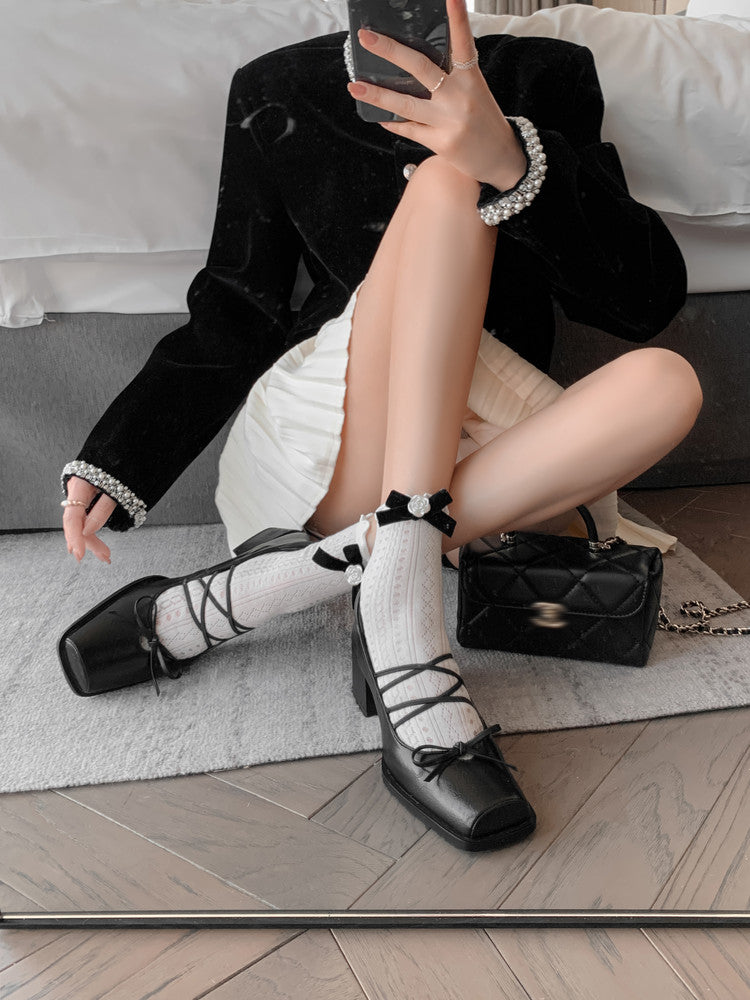 Karin Luna Hot Item Hot Item Xiaohongshu Hot Item  Comes with Bowknot Mary Jane Flats