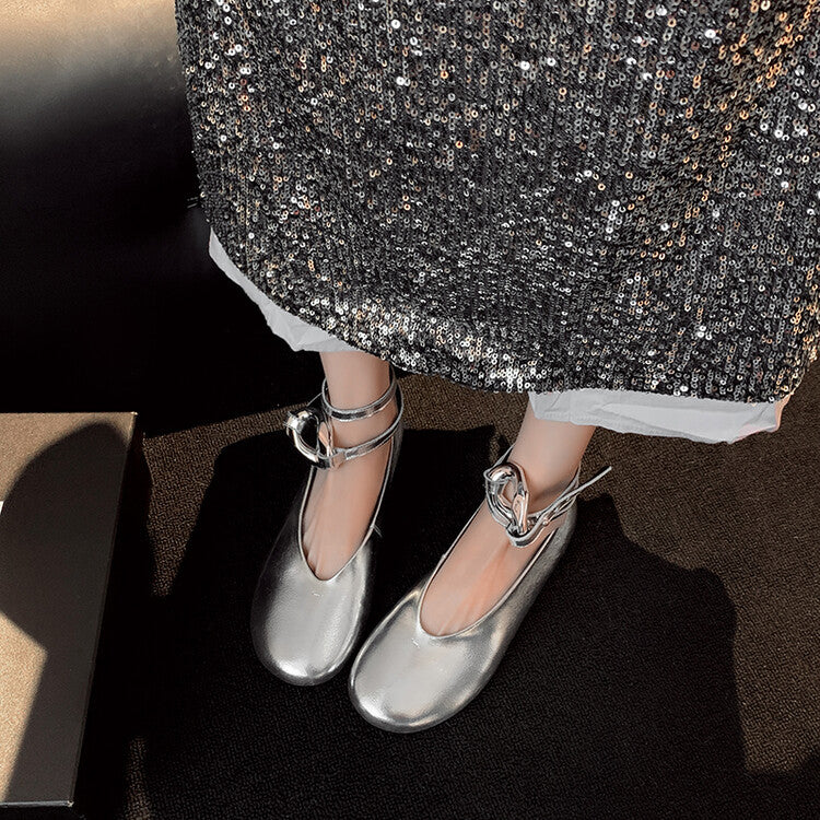 Karin Luna In Stock Large Stock Main Promotion  Two-Way Wear Height-Increasing Retro Gold Buckle Mary Jane Shoes