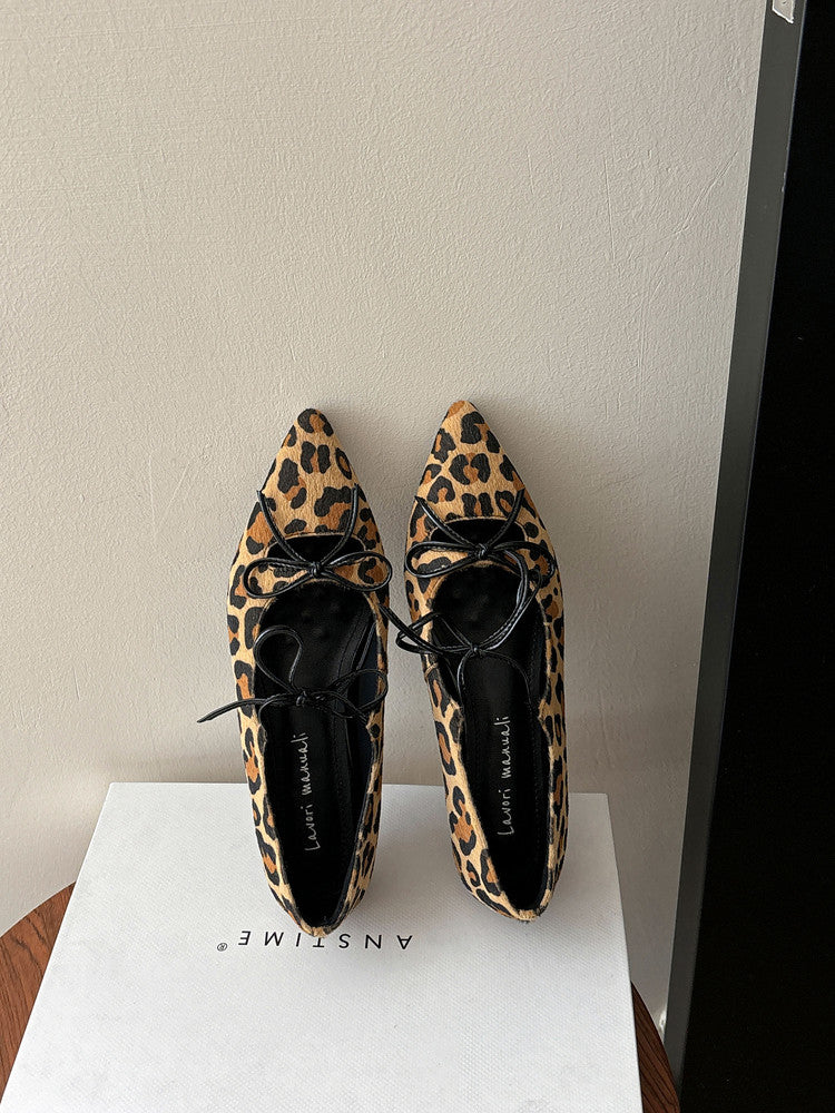 Karin Luna In Stock Spot Goods  Hot-selling Element Bowknot Square Toe Pointed Toe Single Shoes