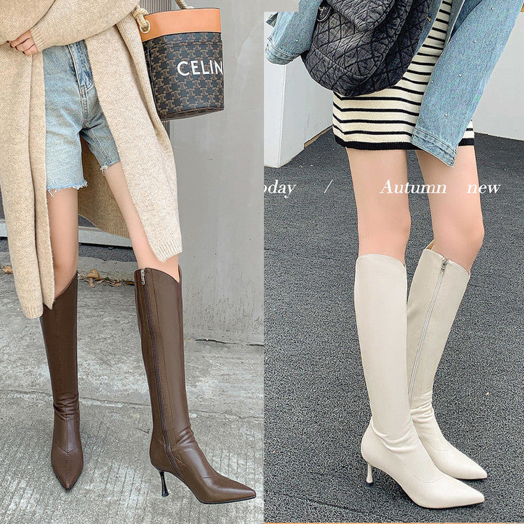 Karin Luna Elegant Style v Pointed Toe Stiletto Long Boots