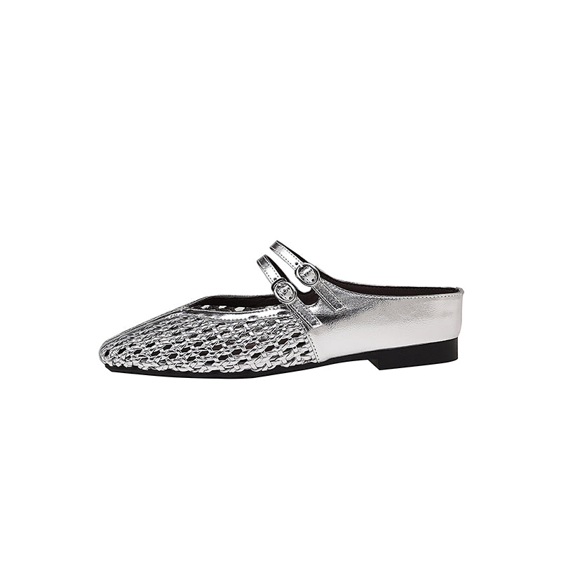 Karin Luna In Stock Spot Goods Hollow Woven One-Strap Closed-Toe Slippers