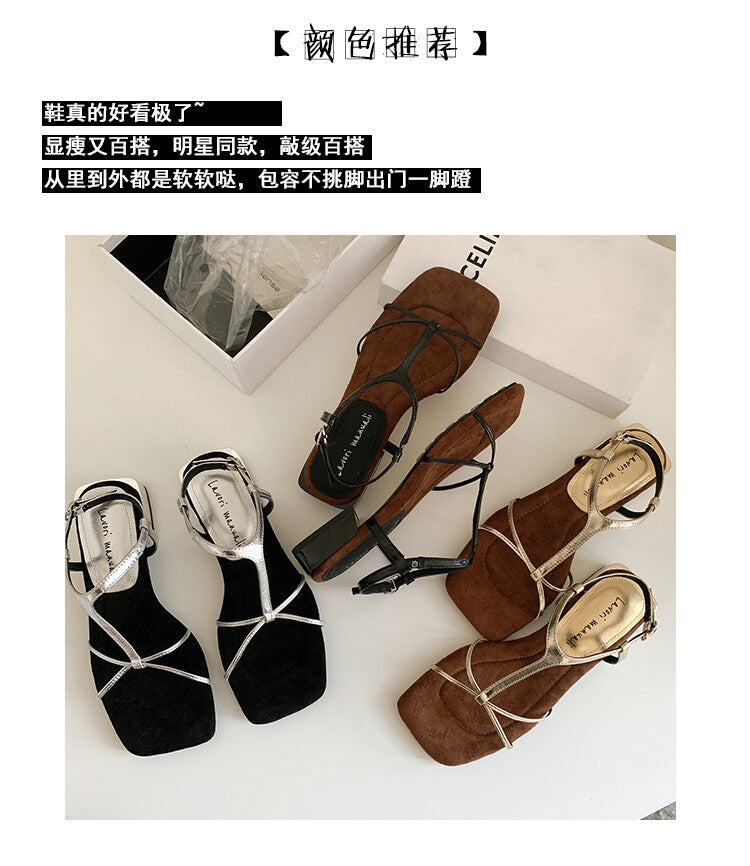 Karin Luna Bestseller Popular Featured products a Large Number of Spot Goods  Comes with data included  Thin Strap T Word Sandals
