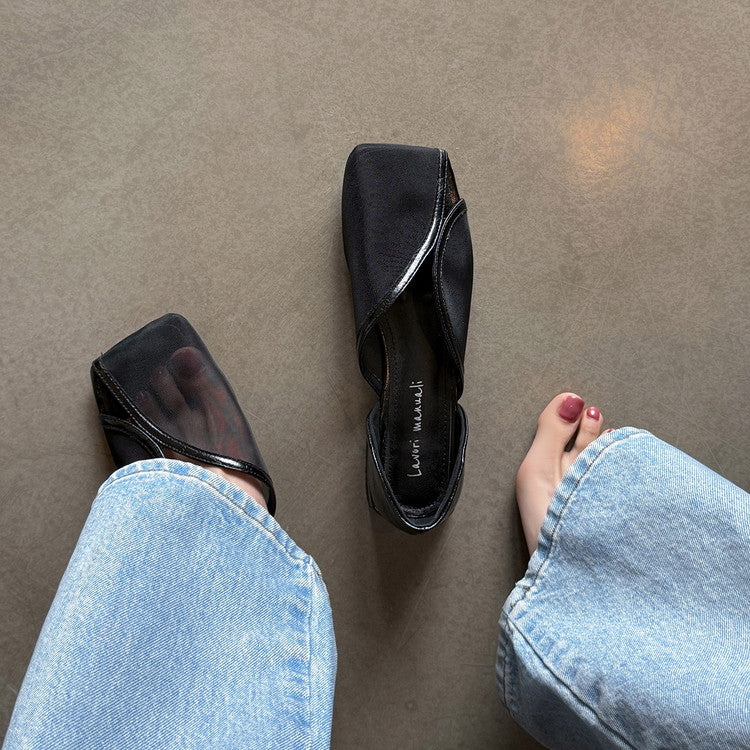 Karin Luna In Stock Spot Goods  Square Toe Mesh Sandals