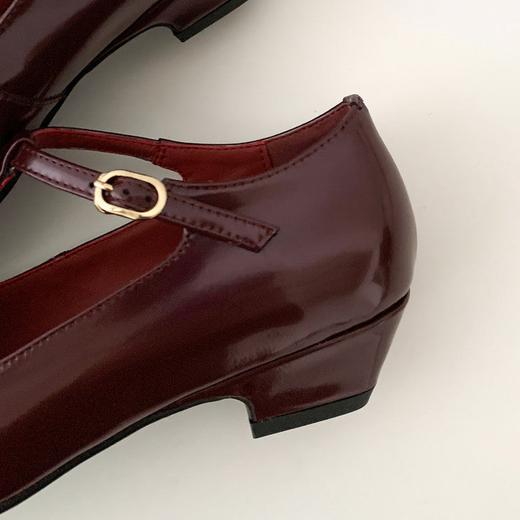 Karin Luna In Stock Spot Goods    Retro Classic Metal Camellia Irregular Heel Single Shoes