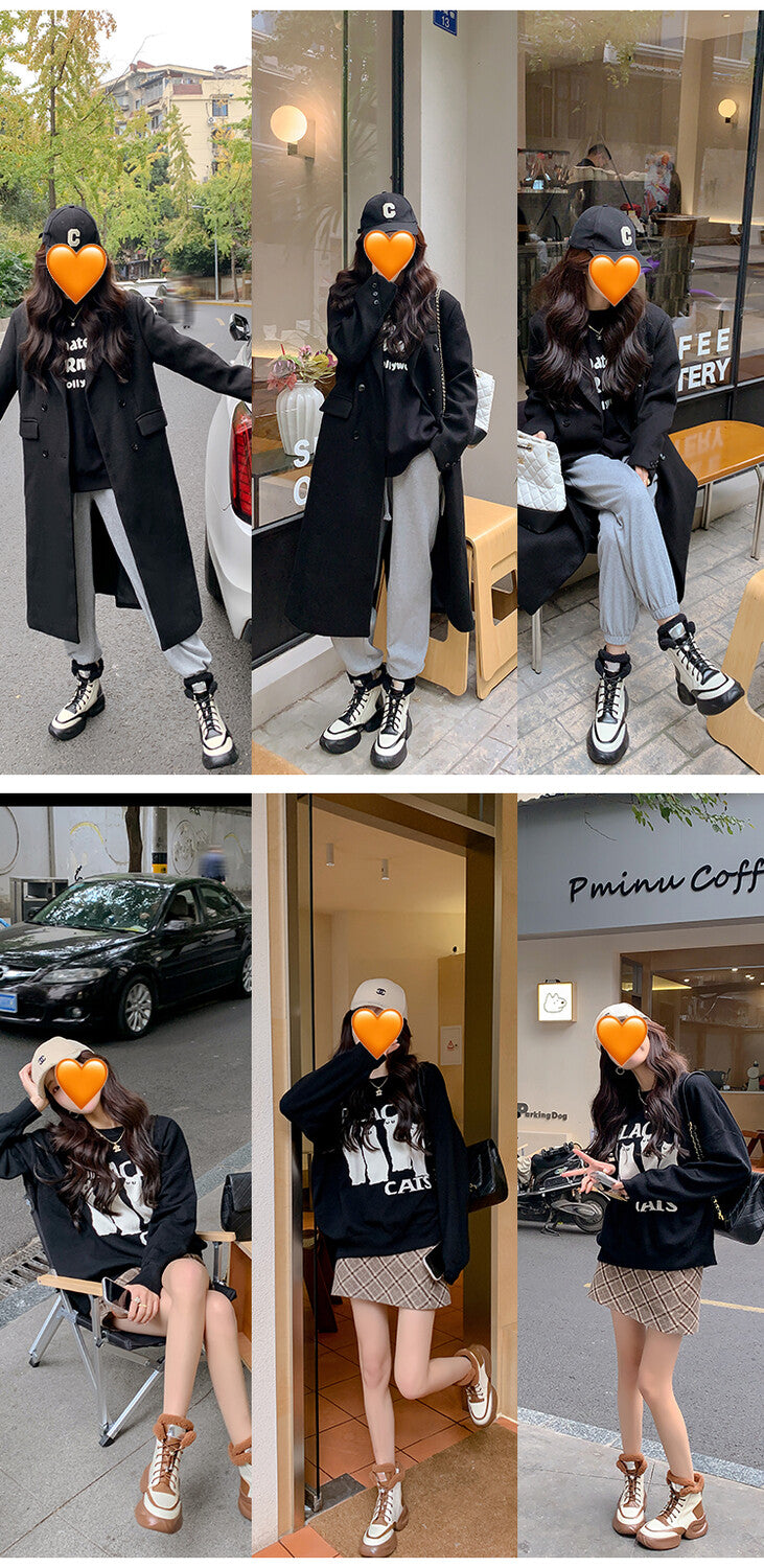 Karin Luna In Stock  Spot Goods  Hot-selling Sports Thick Sole Thickened Fur Snow Boots Full cowhide