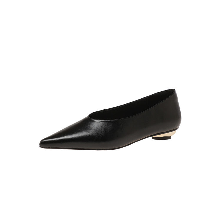 Karin Luna In Stock Spot Goods Classic three-color pointed toe metal heel shoes