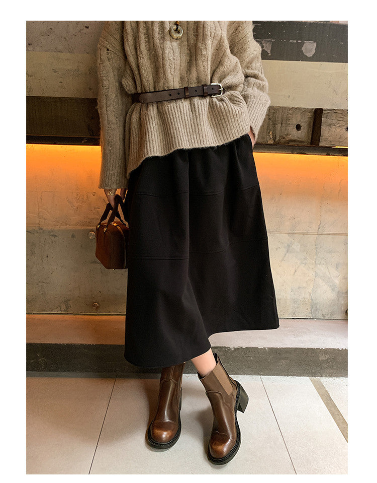 Karin Luna In Stock Spot Goods  Round Toe Stretch Round Toe Chelsea Short Boots