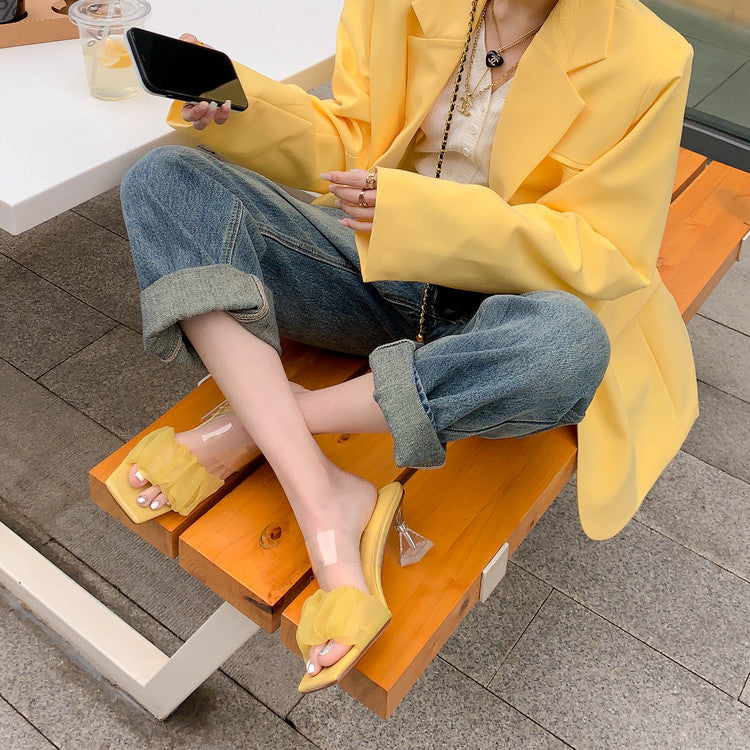 Karin Luna In Stock Spot Goods The feeling of summer Breathable Organza Elegant Slippers
