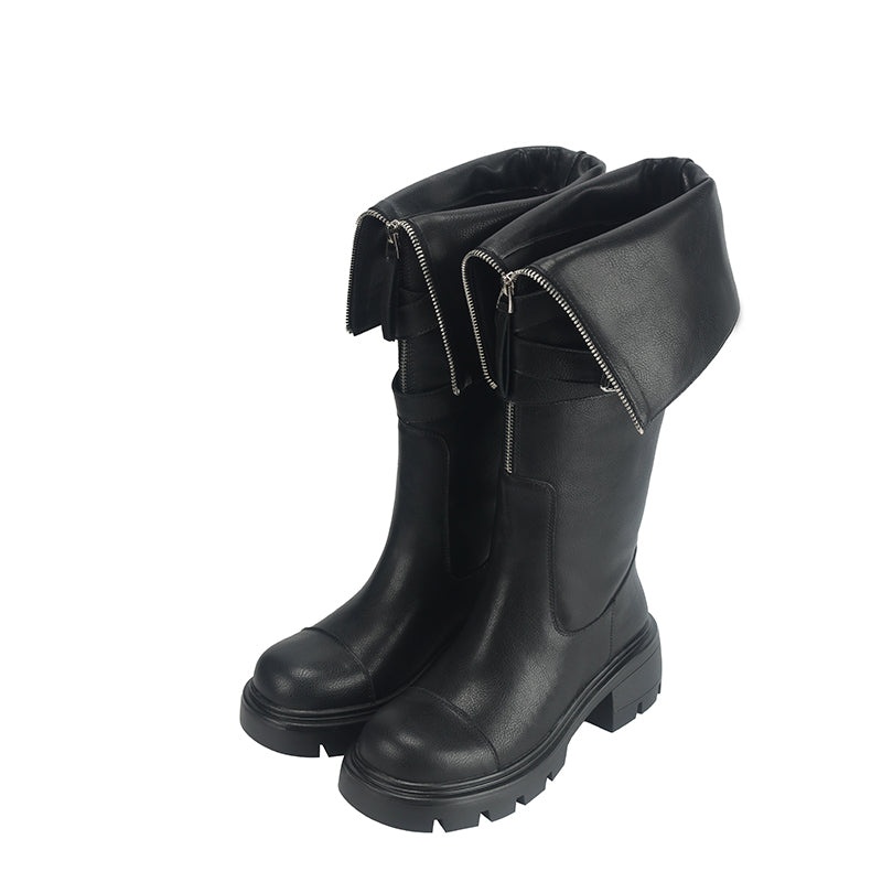 Karin Luna In Stock In-stock Foldable Niche Thick-soled Knight Boots