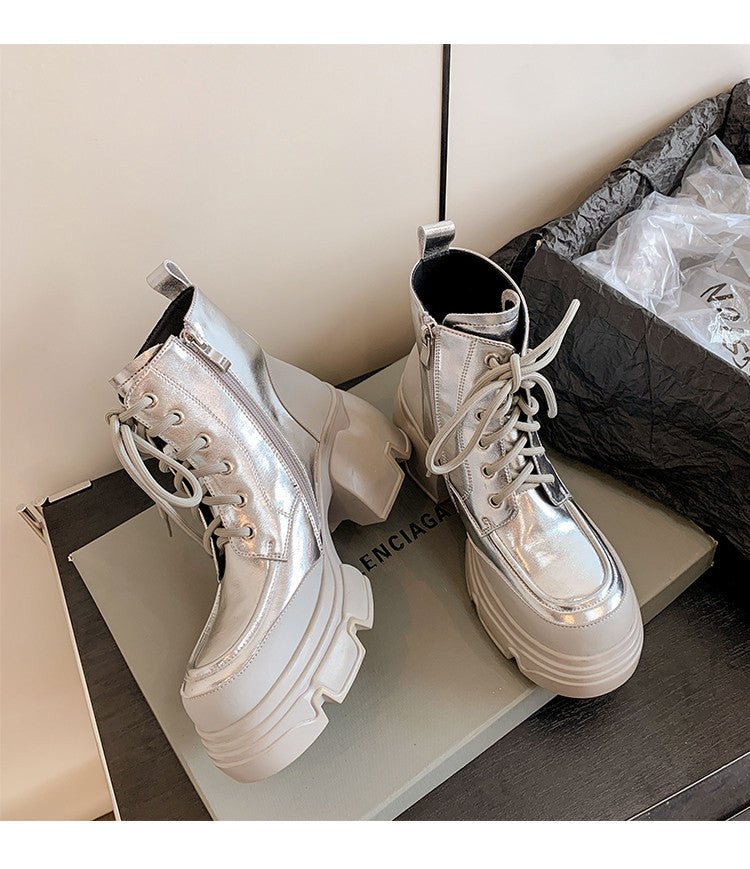 Karin Luna Casual Thick Sole Lace-up Short Boots