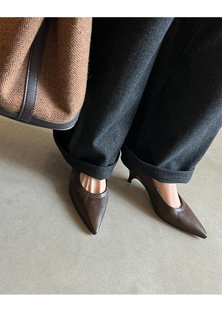 Karin Luna In Stock Spot Goods    Vintage Classic Style Shallow Mouth Single Shoes