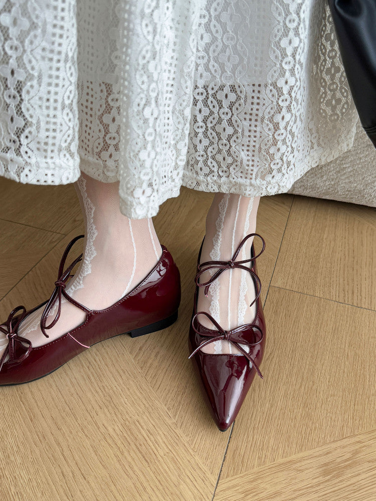 Karin Luna In Stock Spot Goods  Hot-selling Element Bowknot Square Toe Pointed Toe Single Shoes