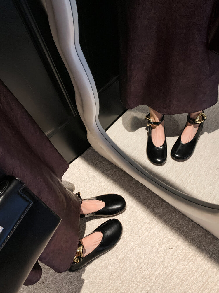 Karin Luna Big Hit Extremely purple~ Slimming V Detachable Two-Way Wear da Brand Height-Increasing Mary Jane Flats