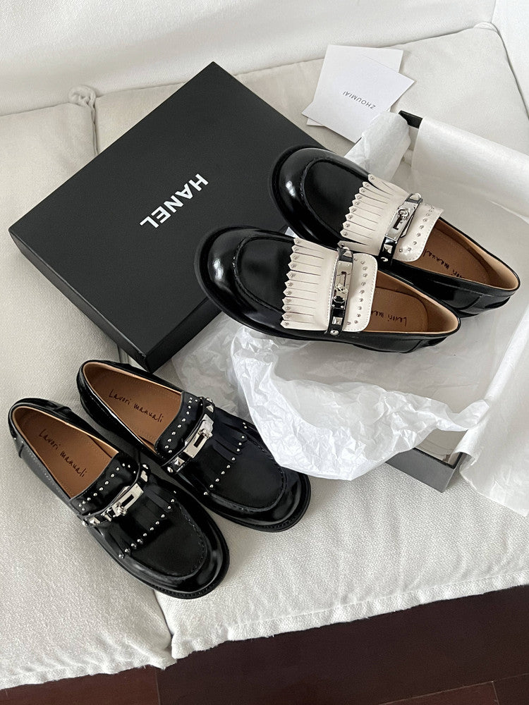 Karin Luna Casual Shoes Series~ Spot Goods Spot Goods Hot-selling Tassel Element Small Gold Buckle Single Shoes