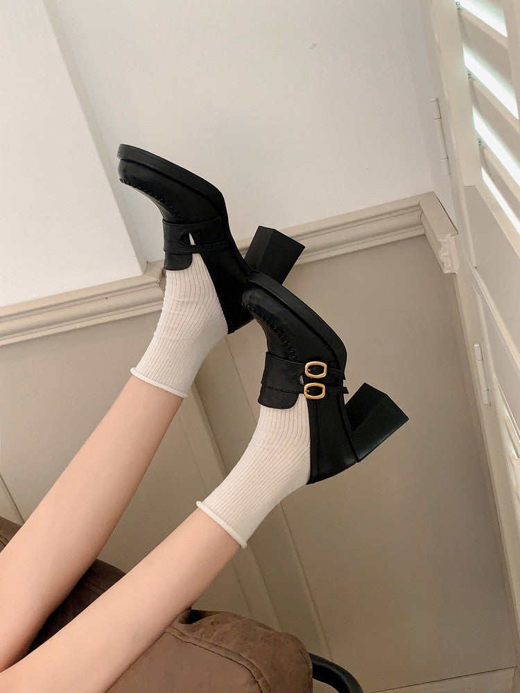 Karin Luna Bestseller Hot-Selling Derivative Edition Self-contained Strap Buckle Casual Loafers