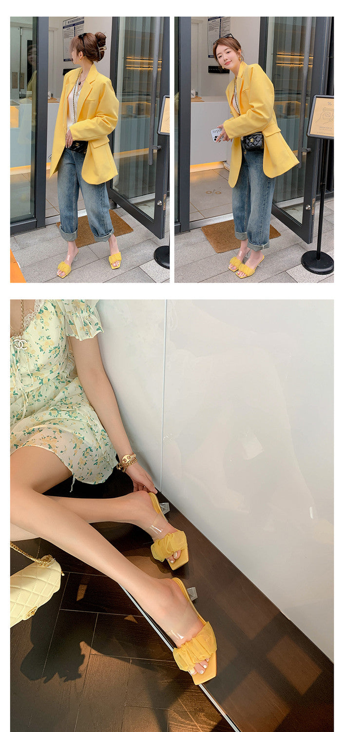 Karin Luna In Stock Spot Goods The feeling of summer Breathable Organza Elegant Slippers