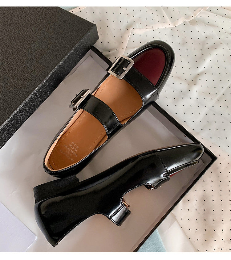 Karin Luna In Stock Spot Goods One-Strap Height-Increasing Belt Buckle Single Shoes
