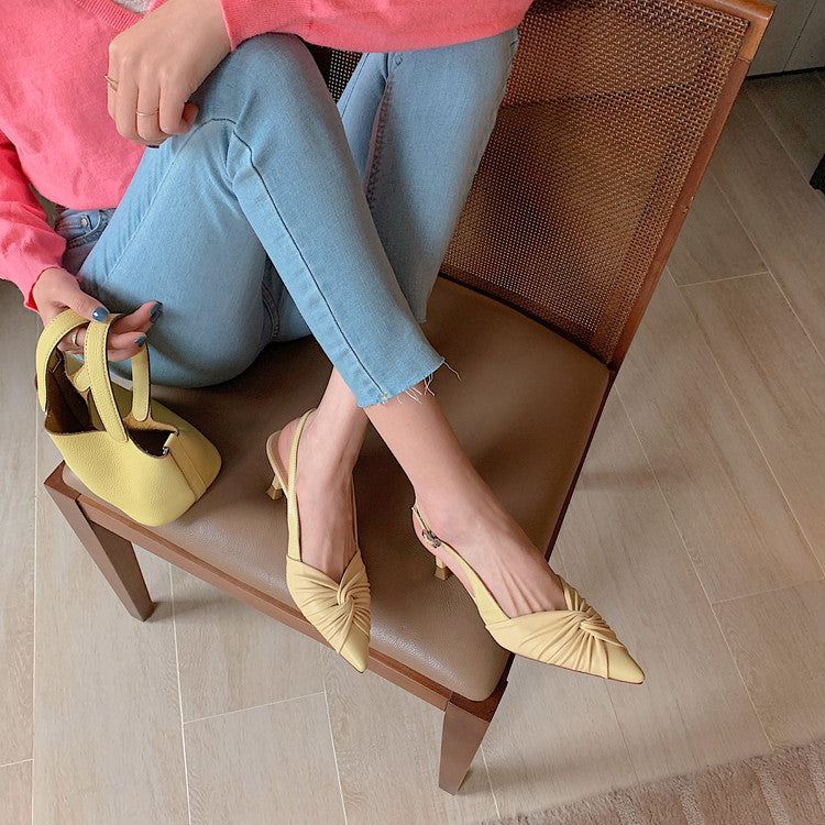 Karin Luna In Stock In Stock  Exquisite Pointed Toe Backless Closed-Toe Stiletto Sandals