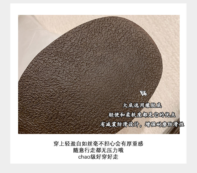 Karin Luna In Stock Spot Goods Metal Round Toe Cow Leather Thick Sole Flats