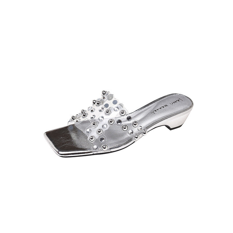 Karin Luna In Stock Spot Goods Classic versatile transparent sequin slippers
