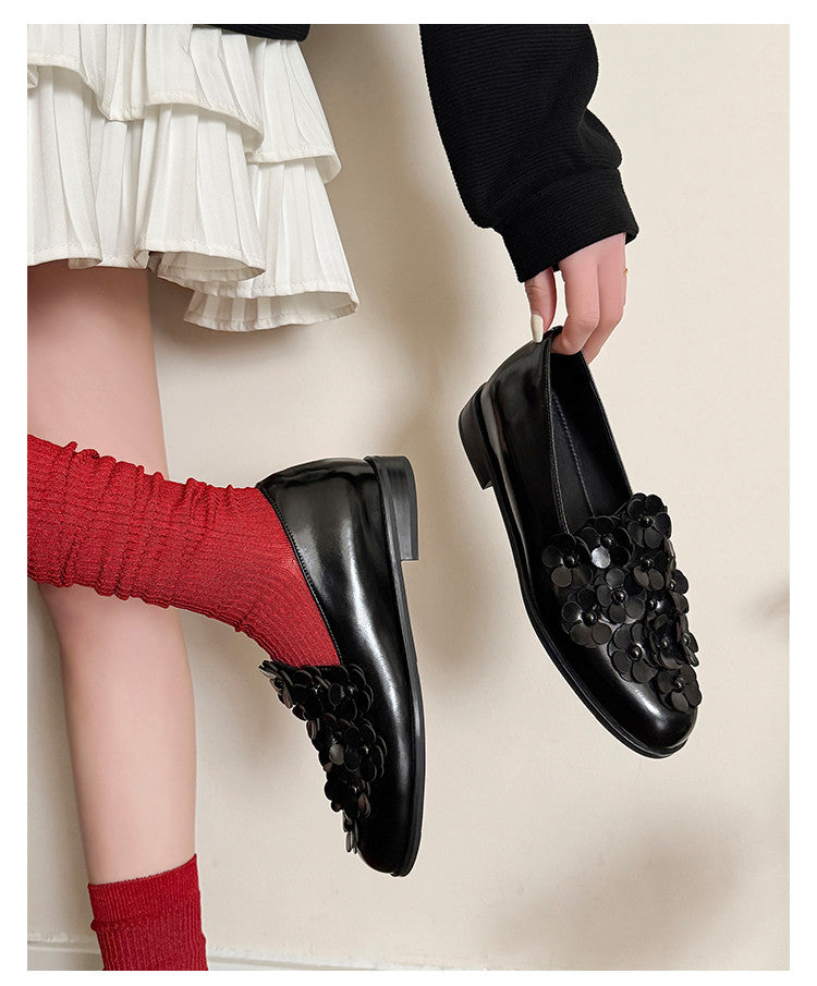 Karin Luna Casual Shoes Series~  Spot Goods In Stock Floral British Style Deep Mouth Single Shoes
