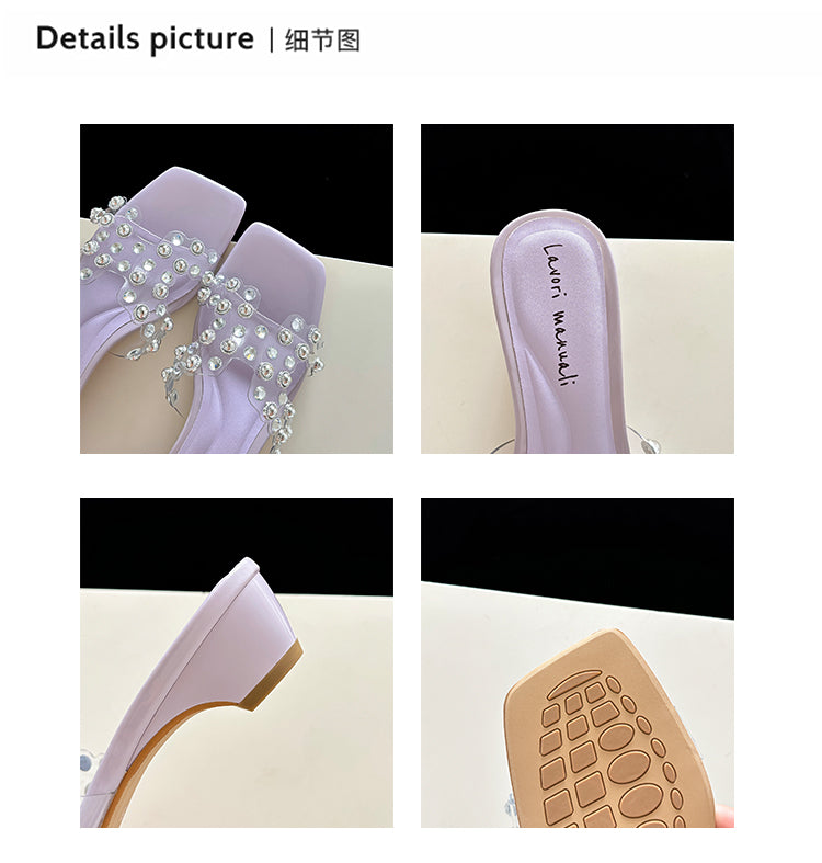 Karin Luna In Stock Spot Goods Classic versatile transparent sequin slippers