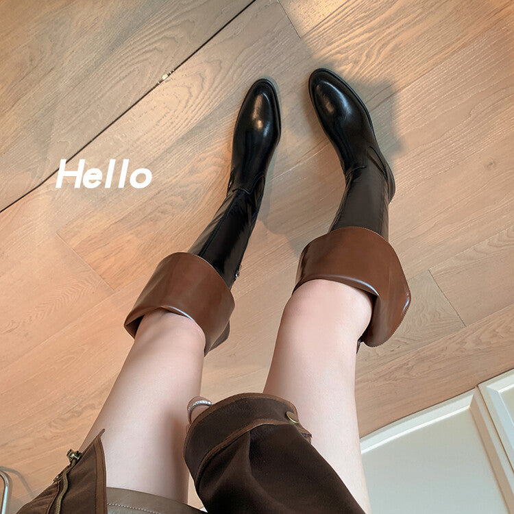 Karin Luna exploded  Three versions exploded Single Fleece Lining Fur Collar Version  Thick Fur Collar Foldable Hot-Selling Full Cowhide Pointed Toe Chunky Heel Classic Style