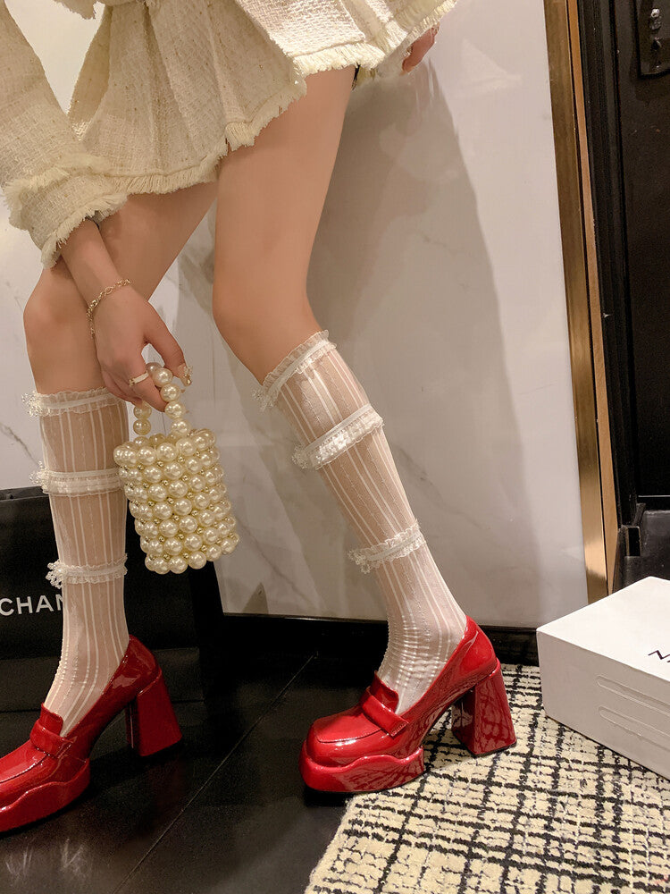 Karin Luna ck Popular Hot Girl Red high heels Full leather inside and out Cow Patent Leather Super High Heel