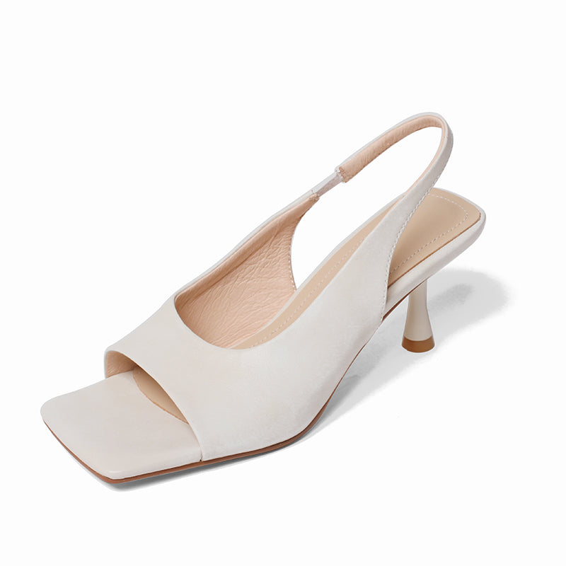 Karin Luna Classic Style Square Toe Open Toe French Retro Sandals
