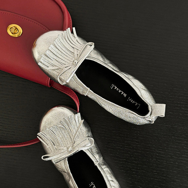 Karin Luna In Stock Spot Goods   Tassel Round Toe Hidden Wedge Mary Jane Shoes