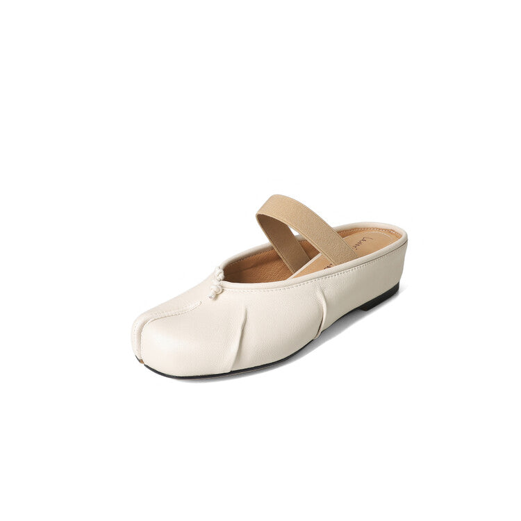 Karin Luna Classic Split-Toe Shoes  Explosive Pattern One-Strap Mary Jane Height-Increasing Full Leather Closed-Toe Slippers