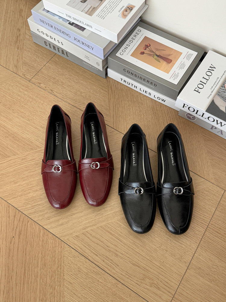 Karin Luna In Stock Spot Goods Basic Versatile British Style Single Shoes