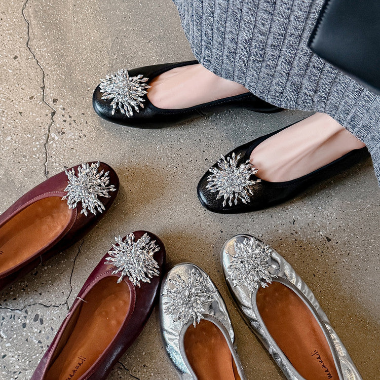 Karin Luna Full Leather Inside and Out~Gorgeous Fireworks Flat Granny Shoes