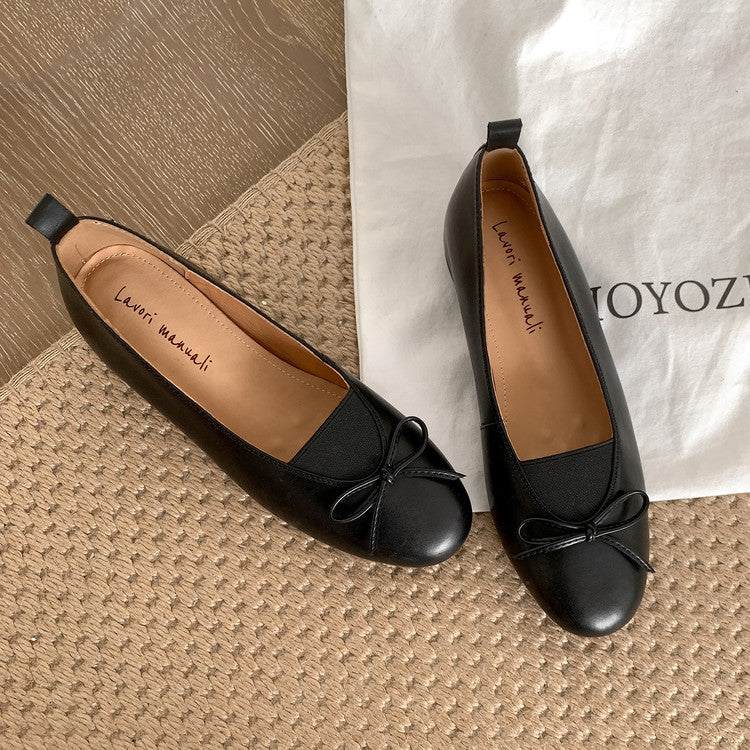 Karin Luna Full Layer Inside and Out~Basic Versatile Bow Hidden Heel Shoes