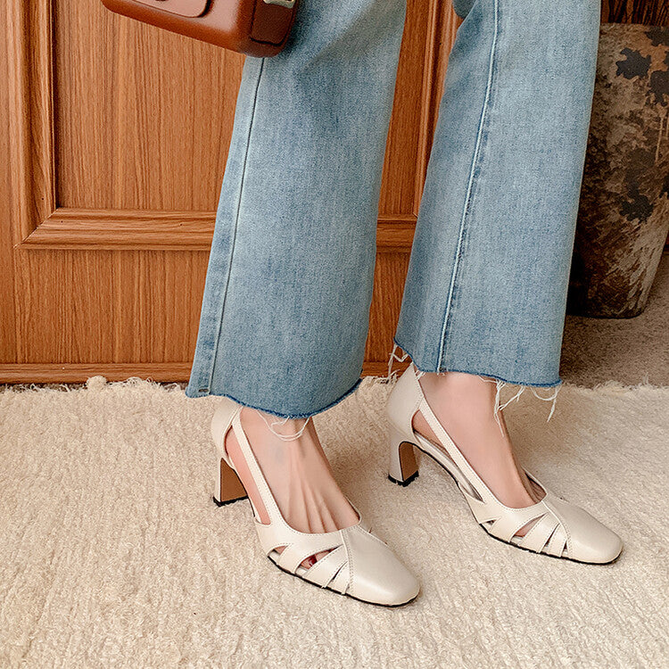 Karin Luna Hot-Selling Retro Big Item Big Goods Available for sale all seasons French-style Hollow Out Single Shoes Full leather inside and out