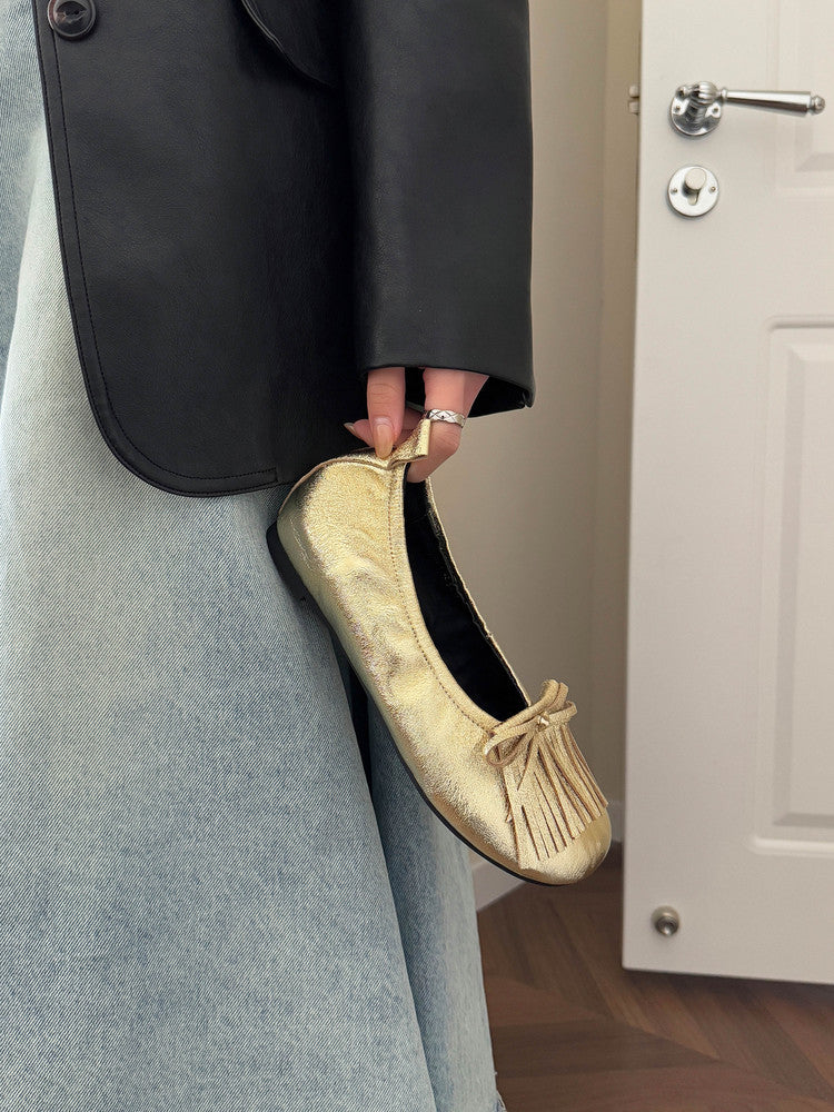 Karin Luna In Stock Spot Goods   Tassel Round Toe Hidden Wedge Mary Jane Shoes