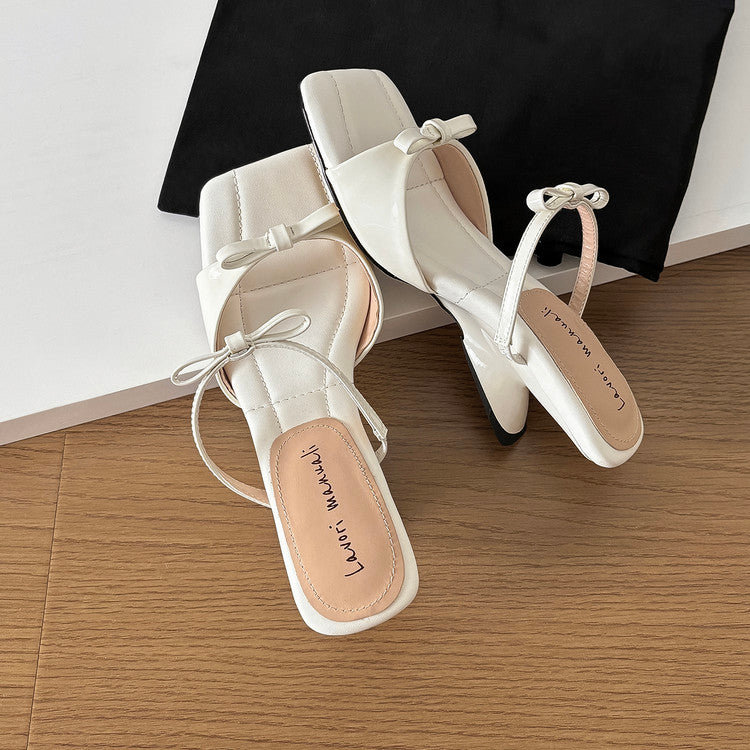 Karin Luna Hot Item Hot Item Self-Flow Square-Toe Irregular Heel Slippers