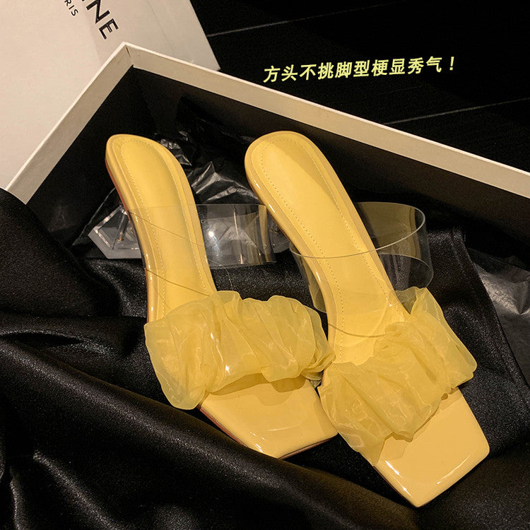 Karin Luna In Stock Spot Goods The feeling of summer Breathable Organza Elegant Slippers