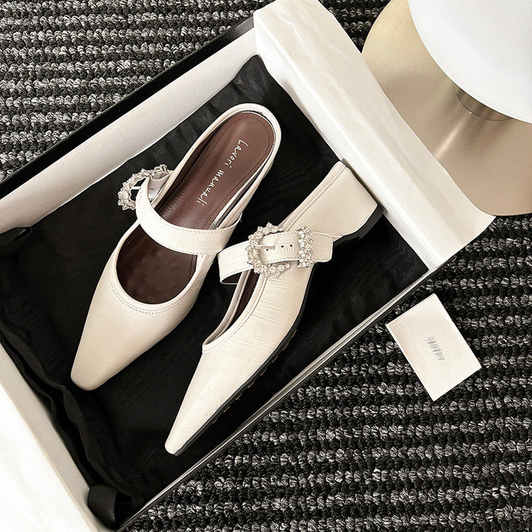 Karin Luna In Stock Spot Goods Full Layer Rhinestone Exquisite Closed-Toe Slippers