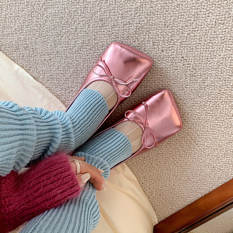 Karin Luna In Stock Spot Goods  Hurry up and grab this hot item!！Square-Toed Flat Granny Shoes