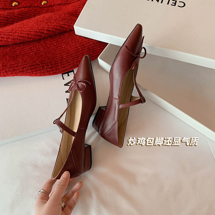 Karin Luna is a perfect Korean drama heroine~French Retro Style Full leather inside and out Pointed Bowknot