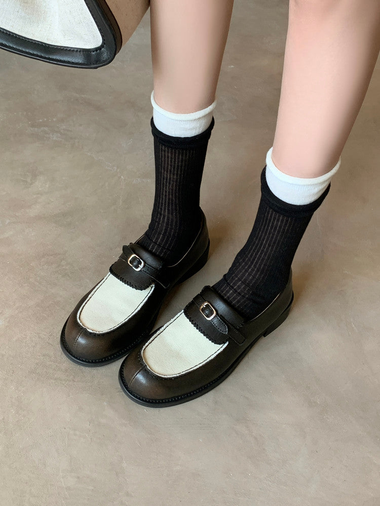 Karin Luna Casual Shoes Series~  In stock Classic color-blocking British style deep-mouth single shoes