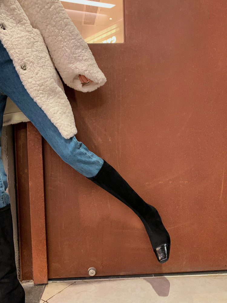 Karin Luna In Stock In Stock Patchwork Long Boots Elegant Versatile