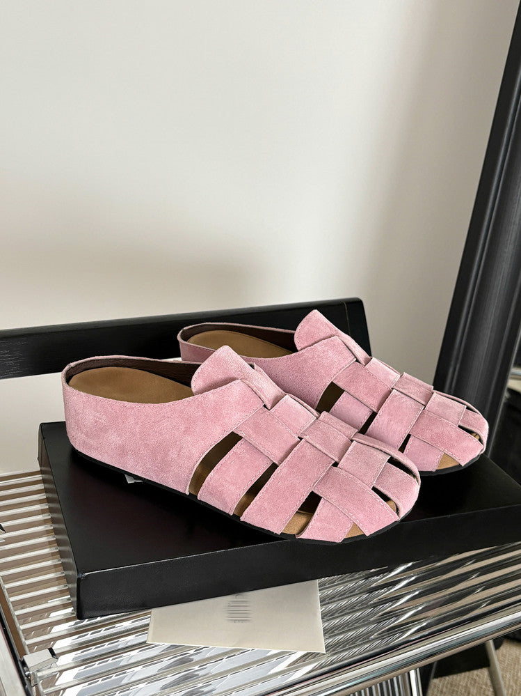 Karin Luna Full Layer Inside and Out~Basic Versatile Perforated Round Toe Birkenstock Slippers