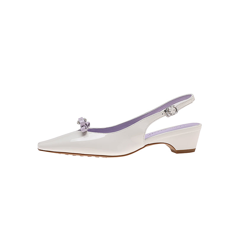 Karin Luna In Stock In Stock Sweet Bowknot Small Square Toe Chunky Heel Closed-toe Elegant Retro Sandals