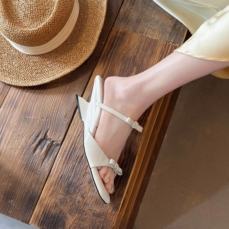 Karin Luna Hot Item Hot Item Self-Flow Square-Toe Irregular Heel Slippers