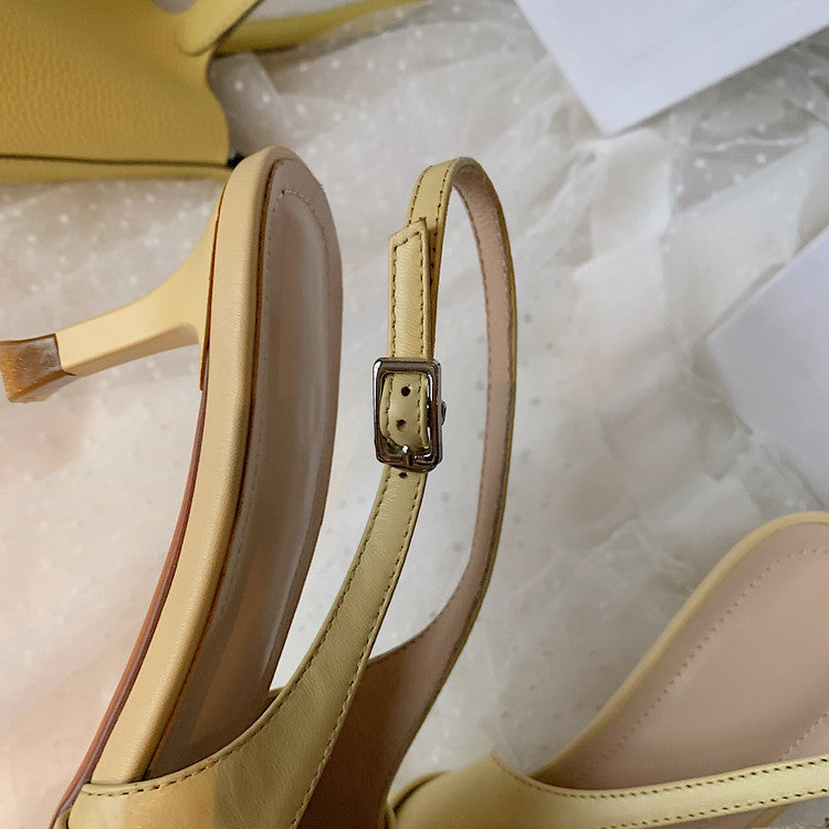 Karin Luna In Stock In Stock  Exquisite Pointed Toe Backless Closed-Toe Stiletto Sandals